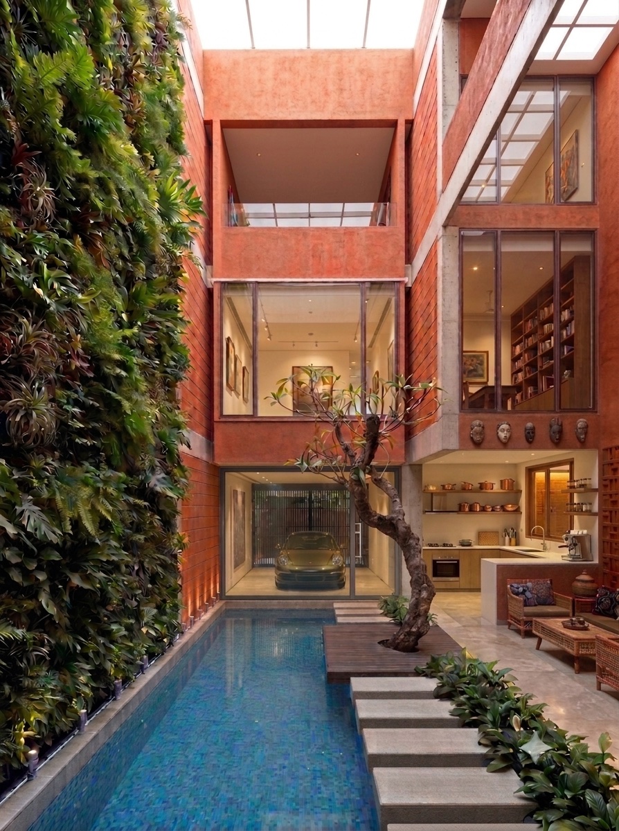 Terracotta courtyard interior for EDIFICE Lagos